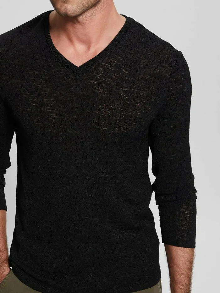 LongSleeve Gauze Tee Black Men TShirts and Tanks GUESS LongSleeve Gauze Tee Black Men TShirts and Tanks GUESS