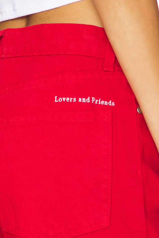 Lover Boy Baggy Cherry Red Women Lovers and Friends Denim