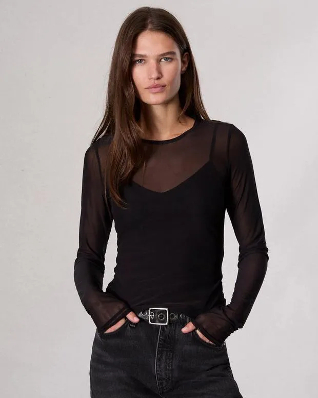 Luca Mesh Layered TShirt Black TShirtsShirts and Tops rag and bone Women