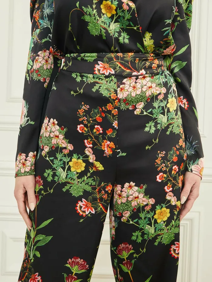 Lucy Pant Black Beauty Print Women Bottoms GUESS