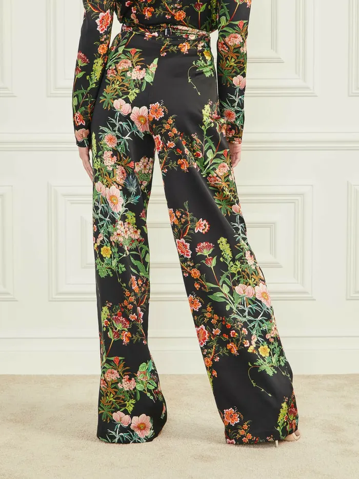 Lucy Pant Black Beauty Print Women Bottoms GUESS