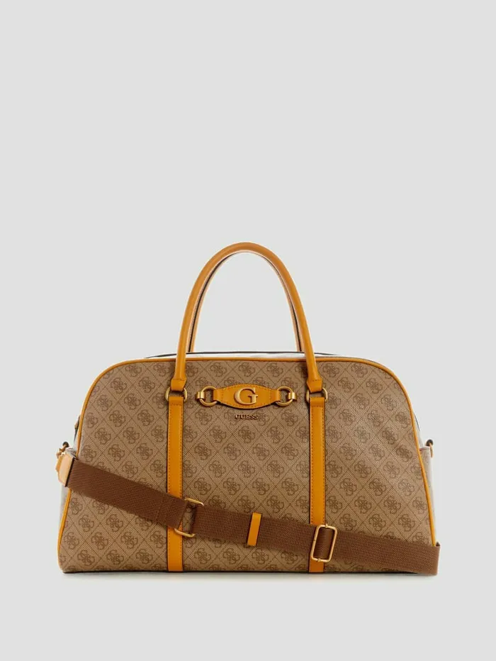 Luggage and Travel Bags GUESS WomenMen Izzy Weekender Duffle Bag JauneLemon Yellow