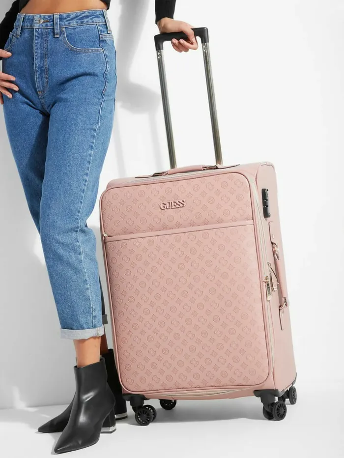 Luggage and Travel Bags WomenMen GUESS Janelle 248243 Debossed Peony Roller Suitcase Rosewood Luggage and Travel Bags WomenMen GUESS Janelle 248243 Debossed Peony Roller Suitcase Rosewood