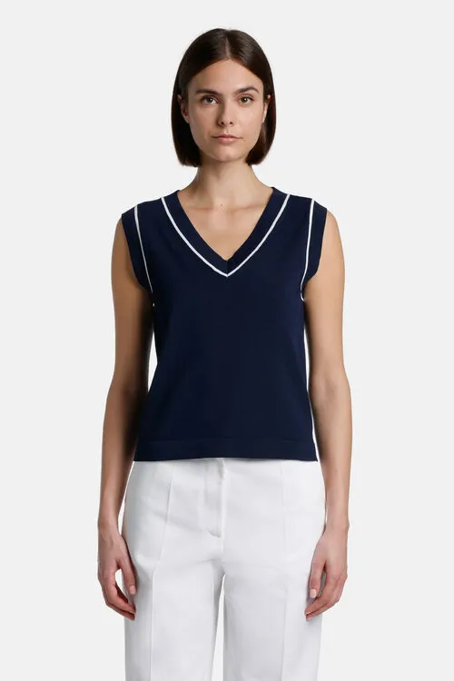 Luisa Spagnoli Cardano Cardano BlueWhite Women Tops and TShirts
