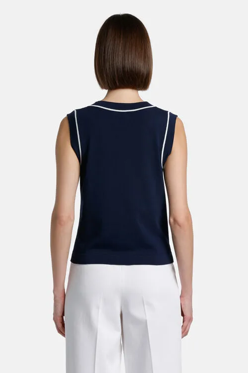 Luisa Spagnoli Cardano Cardano BlueWhite Women Tops and TShirts Luisa Spagnoli Cardano Cardano BlueWhite Women Tops and TShirts