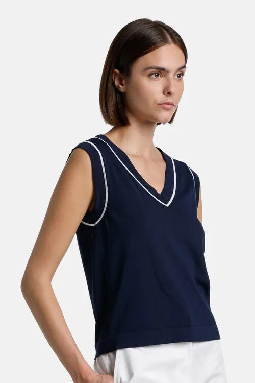 Luisa Spagnoli Cardano Cardano BlueWhite Women Tops and TShirts Luisa Spagnoli Cardano Cardano BlueWhite Women Tops and TShirts