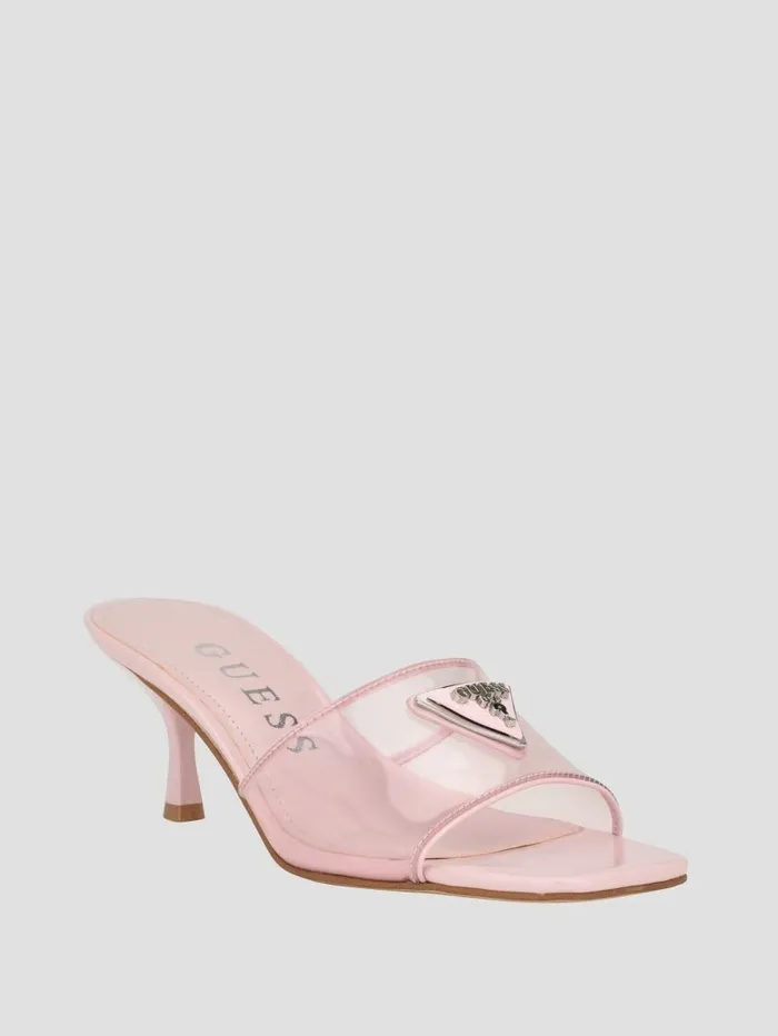 Lusie Triangle Clear Kitten Mules Light Pink 680 Sandals GUESS Women