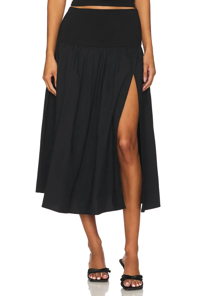 Mac Midi Skirt Black Women Lovers and Friends Skirts