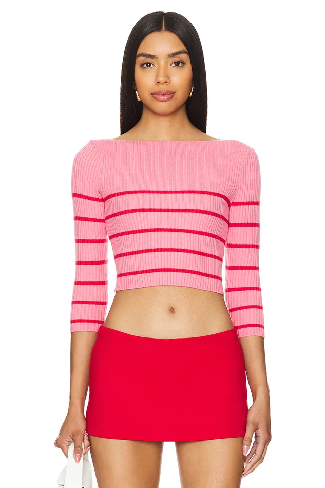 Mafalda Stripe Sweater Pink and Red Stripes Women Lovers and Friends Sweaters and Knits Mafalda Stripe Sweater Pink and Red Stripes Women Lovers and Friends Sweaters and Knits