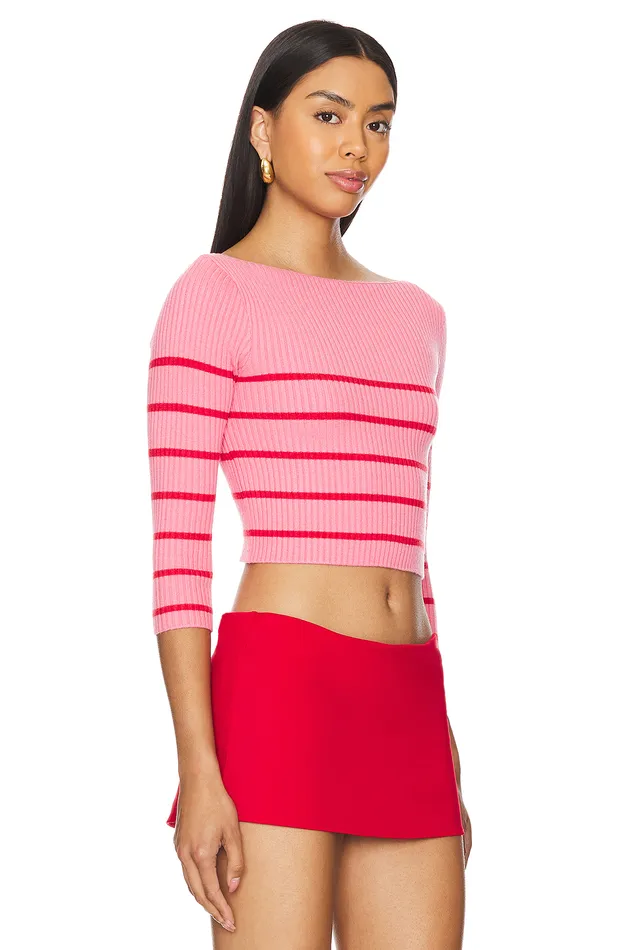 Mafalda Stripe Sweater Pink and Red Stripes Women Lovers and Friends Sweaters and Knits Mafalda Stripe Sweater Pink and Red Stripes Women Lovers and Friends Sweaters and Knits