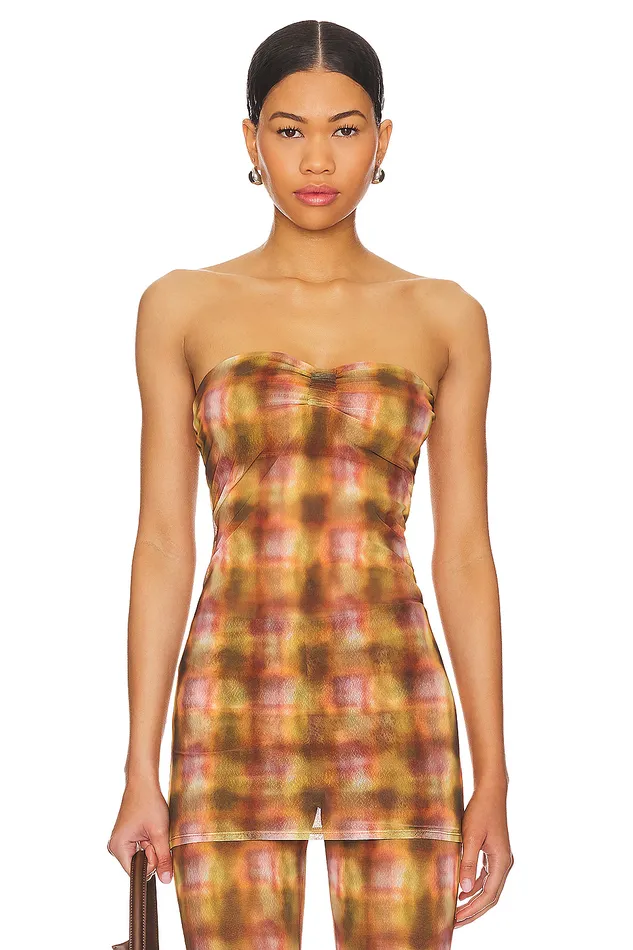 Mel Top Brown Plaid Women Lovers and Friends Tops