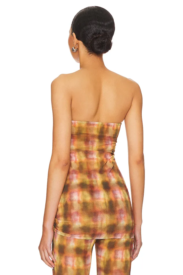 Mel Top Brown Plaid Women Lovers and Friends Tops Mel Top Brown Plaid Women Lovers and Friends Tops