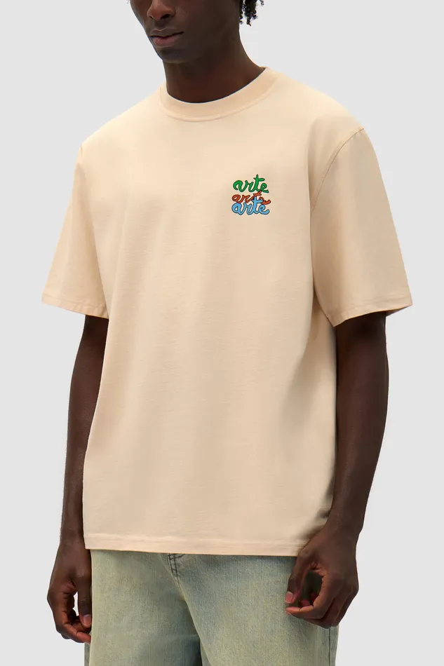 Men Arte Antwerp Tshirt logo multiple Crme Tshirts