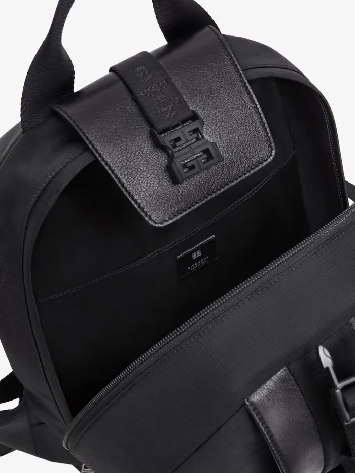 Men Backpacks Givenchy Medium GTrail Backpack In Nylon And Leather Black Men Backpacks Givenchy Medium GTrail Backpack In Nylon And Leather Black