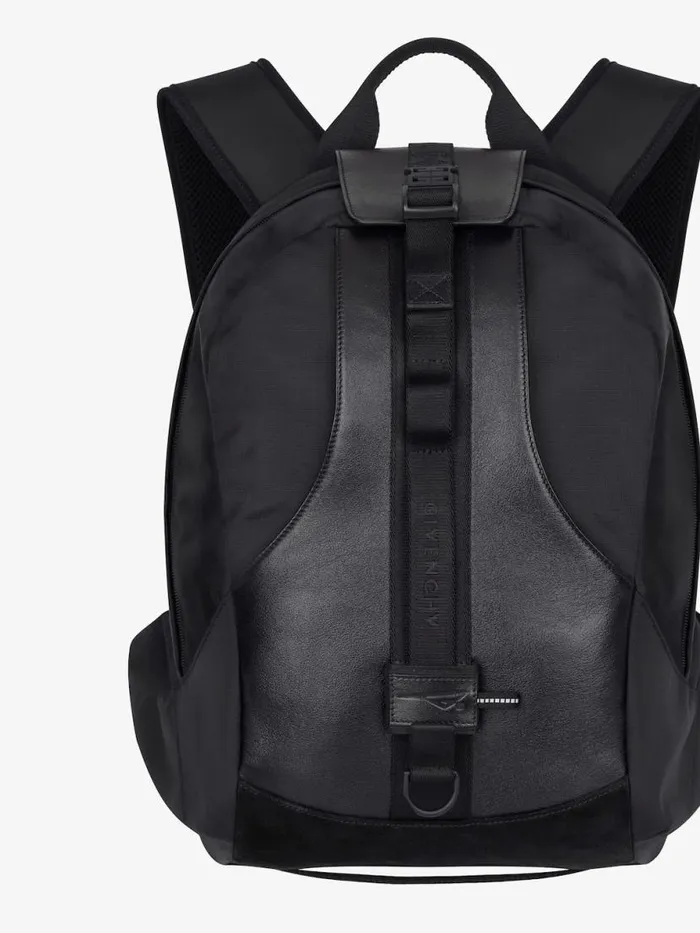 Men Backpacks Givenchy Medium GTrail Backpack In Nylon And Leather Black Men Backpacks Givenchy Medium GTrail Backpack In Nylon And Leather Black