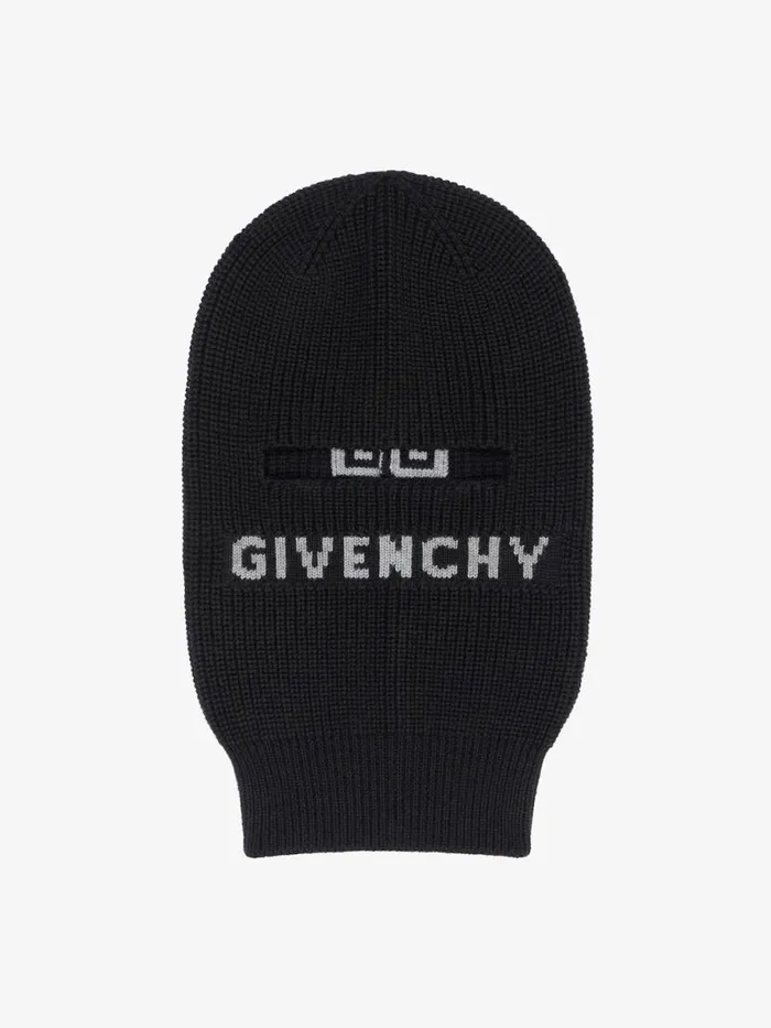 Men Beanies and Caps Givenchy GIVENCHY 4G Knitted Balaclava In Wool Blackgrey Men Beanies and Caps Givenchy GIVENCHY 4G Knitted Balaclava In Wool Blackgrey