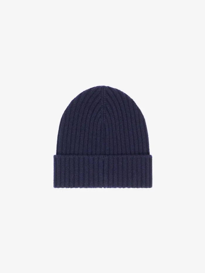Men Beanies and Caps Givenchy Ribbed Beanie In Wool And Cashmere With 4G Detail Deep Blue Men Beanies and Caps Givenchy Ribbed Beanie In Wool And Cashmere With 4G Detail Deep Blue