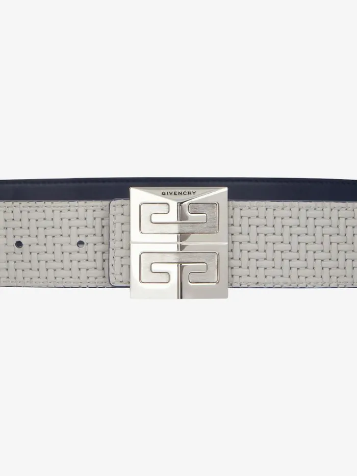 Men Belts Givenchy 4G Reversible Belt In Braidedeffect Leather Navygrey