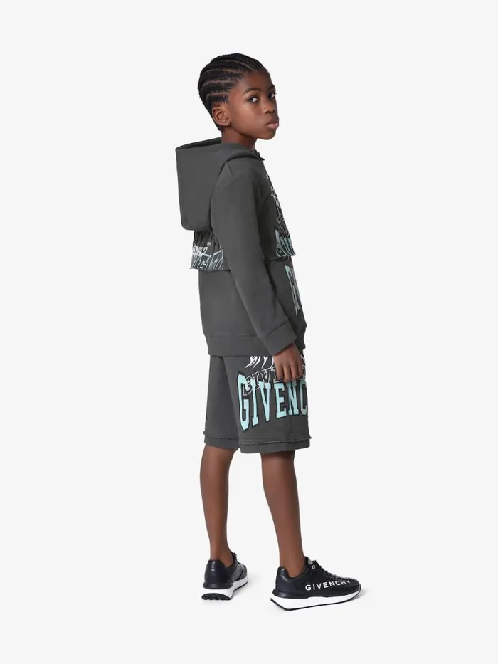 Men Boy 4 To 12 Years Givenchy GIVENCHY Hoodie In Fleece Grey Blue
