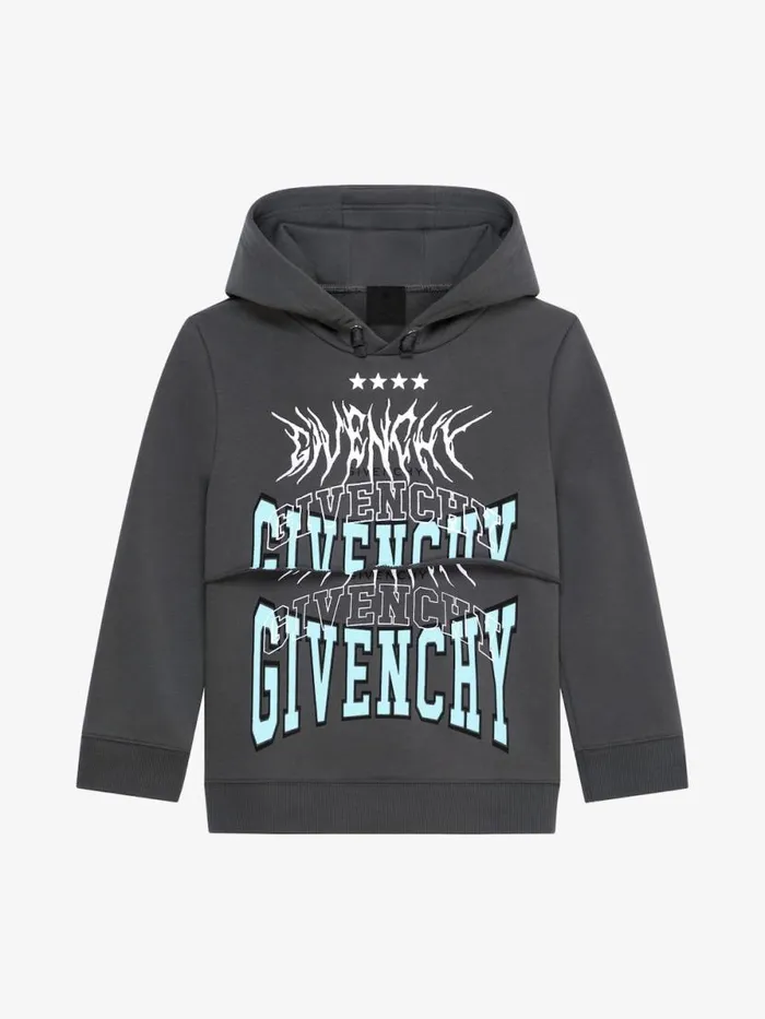 Men Boy 4 To 12 Years Givenchy GIVENCHY Hoodie In Fleece Grey Blue