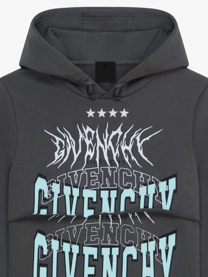 Men Boy 4 To 12 Years Givenchy GIVENCHY Hoodie In Fleece Grey Blue