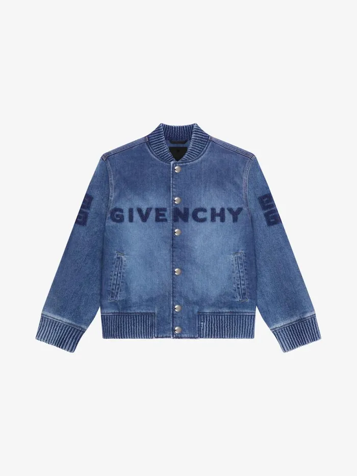 Men Boy 4 To 12 Years Givenchy GIVENCHY Varsity Jacket In Denim Denim Blue