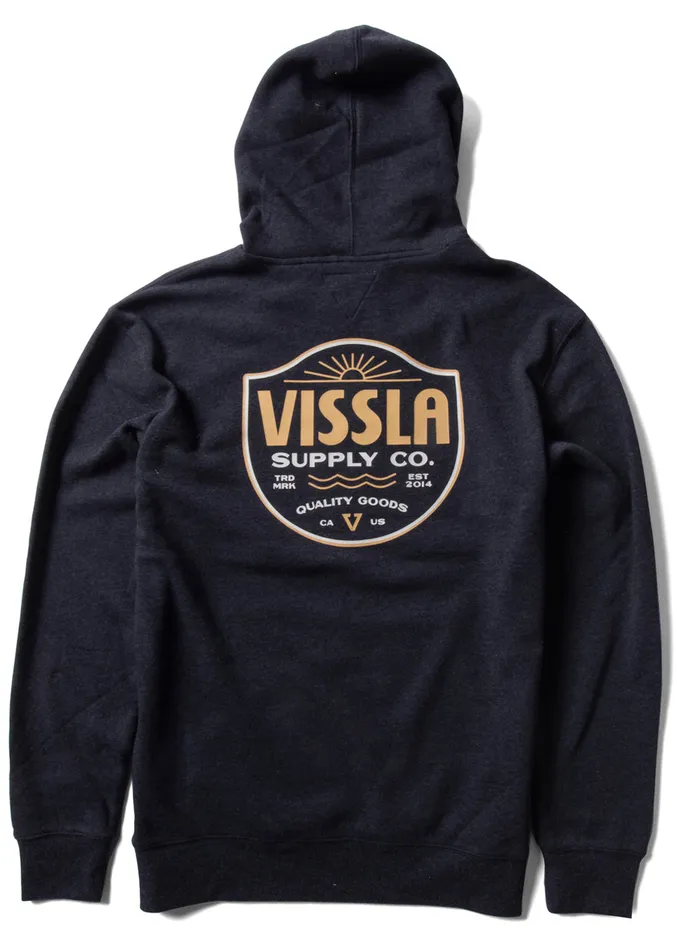 Men Coastal Eco Po Hoodie Black Heather Fleece and Hoodies Vissla