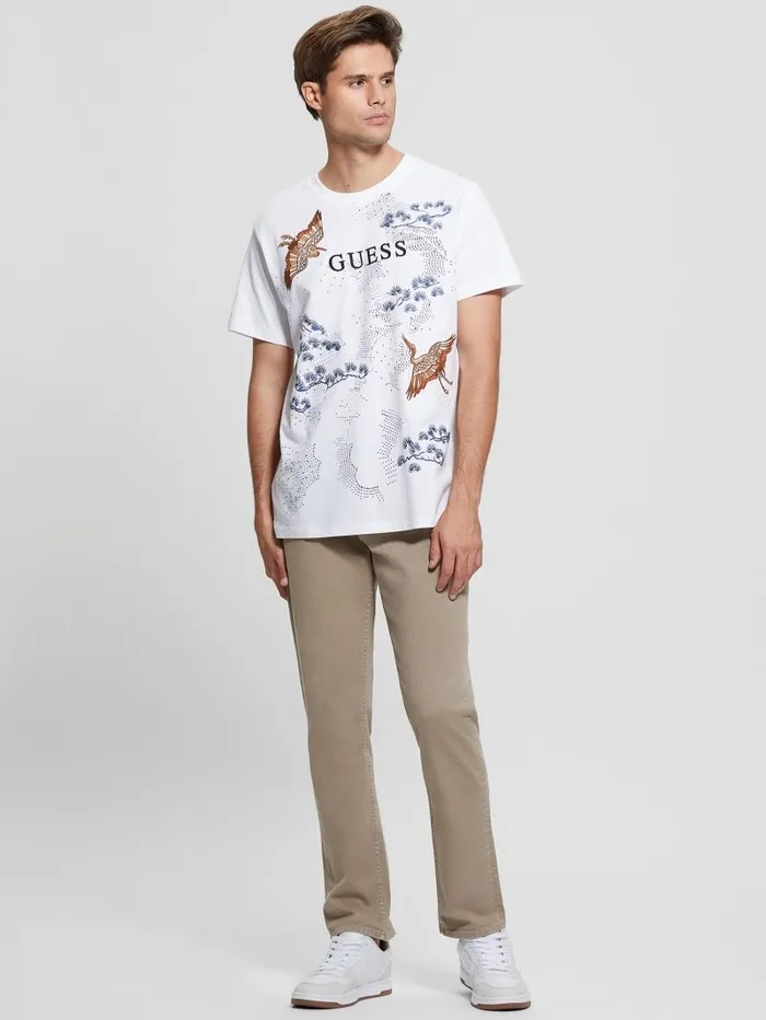 Men Eco Logo Bird Tee Pure White TShirts and Tanks GUESS Men Eco Logo Bird Tee Pure White TShirts and Tanks GUESS