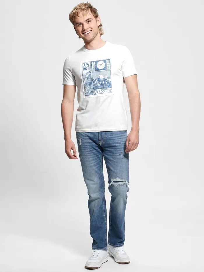Men GUESS Eco Embroidered Patch Tee Pure White TShirts and Tanks Men GUESS Eco Embroidered Patch Tee Pure White TShirts and Tanks