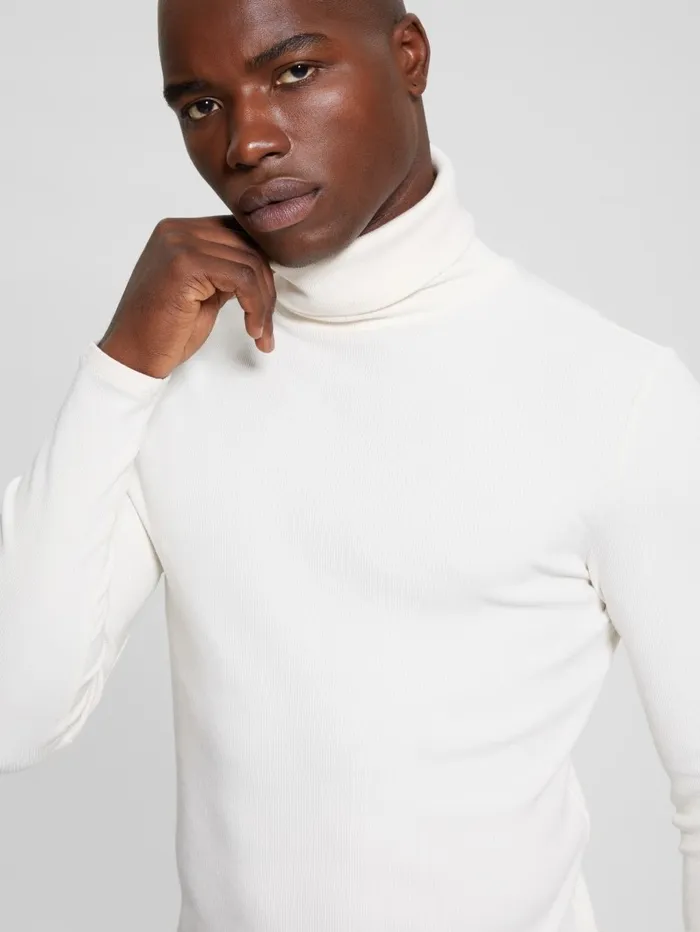 Men GUESS Mateo Turtleneck Tee Vanilla Cream TShirts and Tanks