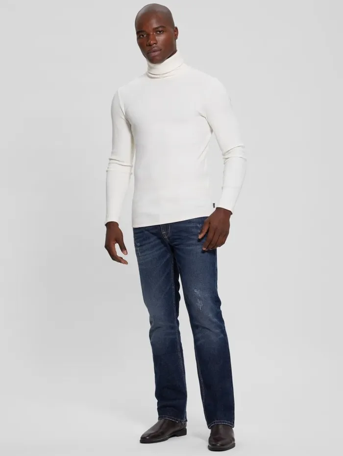 Men GUESS Mateo Turtleneck Tee Vanilla Cream TShirts and Tanks