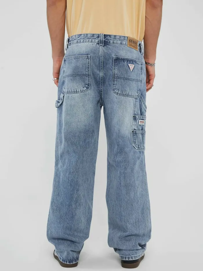 Men GUESS Originals Carpenter Denim Jeans Go Leo Lt Wash Jeans and Denim GUESS Men GUESS Originals Carpenter Denim Jeans Go Leo Lt Wash Jeans and Denim GUESS