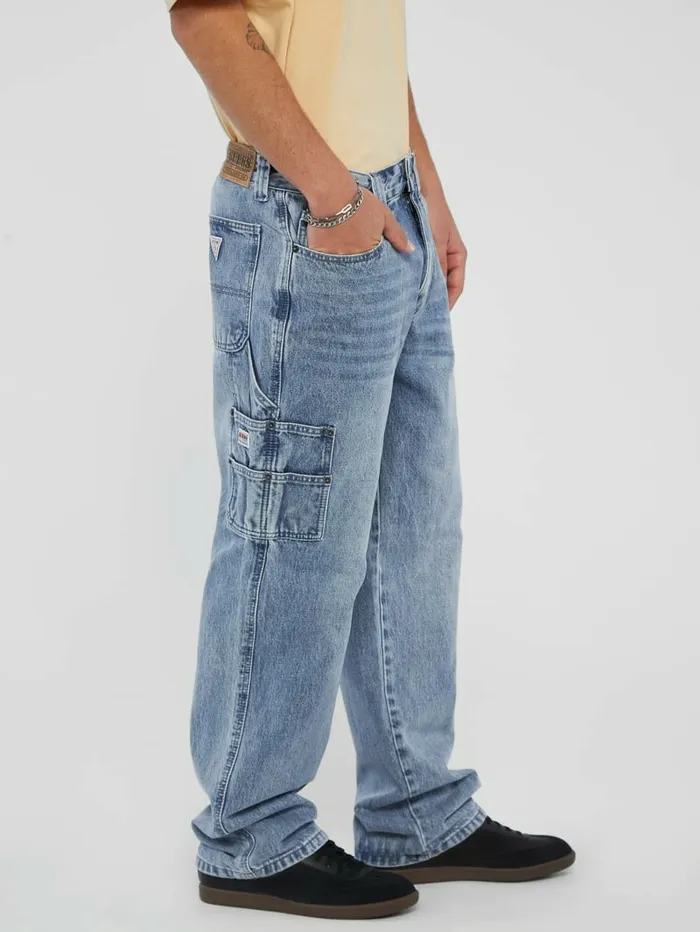 Men GUESS Originals Carpenter Denim Jeans Go Leo Lt Wash Jeans and Denim GUESS Men GUESS Originals Carpenter Denim Jeans Go Leo Lt Wash Jeans and Denim GUESS