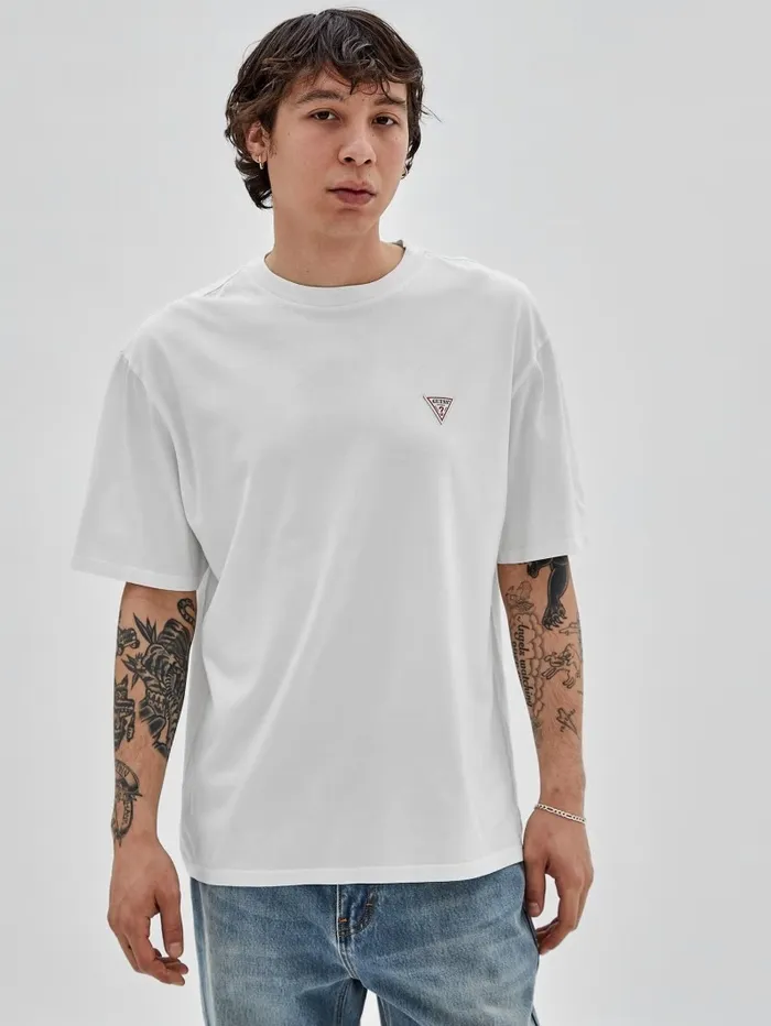 Men GUESS Originals Triangle Logo Tee White Peaks TShirts and Tanks GUESS
