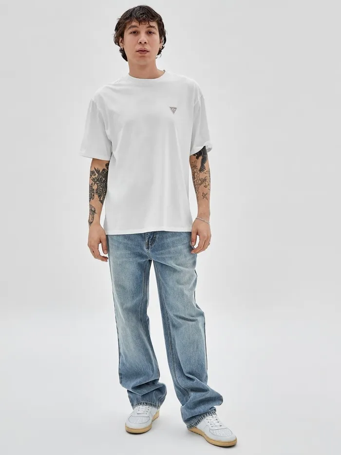 Men GUESS Originals Triangle Logo Tee White Peaks TShirts and Tanks GUESS