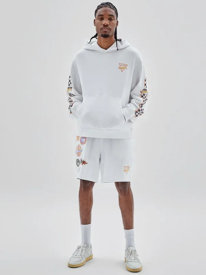 Men Hoodies and Sweaters GUESS GUESS Originals x Hot Wheels Hoodie Pure White Men Hoodies and Sweaters GUESS GUESS Originals x Hot Wheels Hoodie Pure White