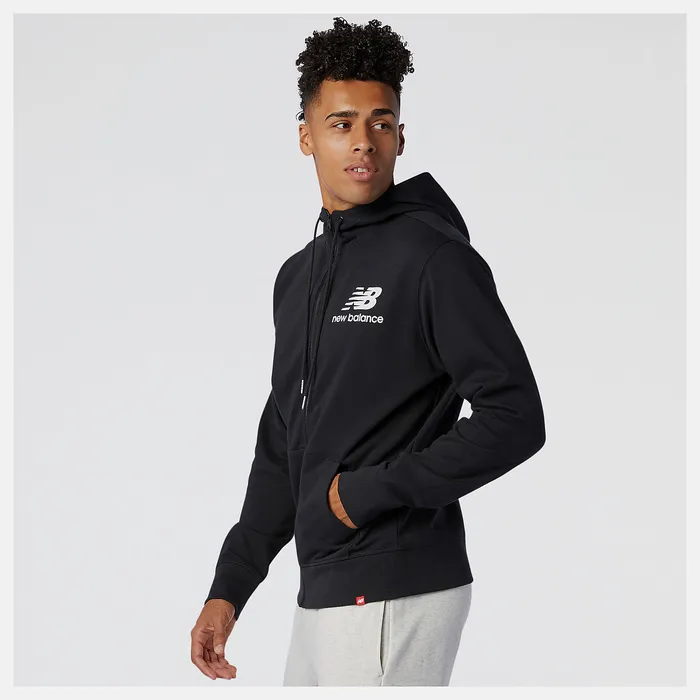 Men Hoodies and Sweatshirts New Balance NB Essentials Stacked Full Zip Hoodie BLACK Men Hoodies and Sweatshirts New Balance NB Essentials Stacked Full Zip Hoodie BLACK
