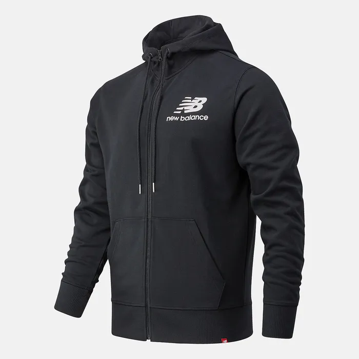 Men Hoodies and Sweatshirts New Balance NB Essentials Stacked Full Zip Hoodie BLACK Men Hoodies and Sweatshirts New Balance NB Essentials Stacked Full Zip Hoodie BLACK