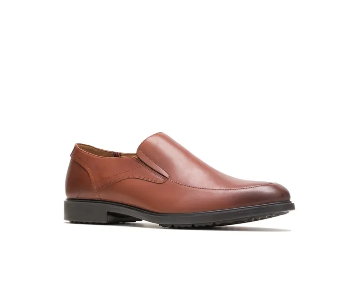 Men Hush Puppies Turner Mt SlipOn British Tan Wp Leather SlipOns