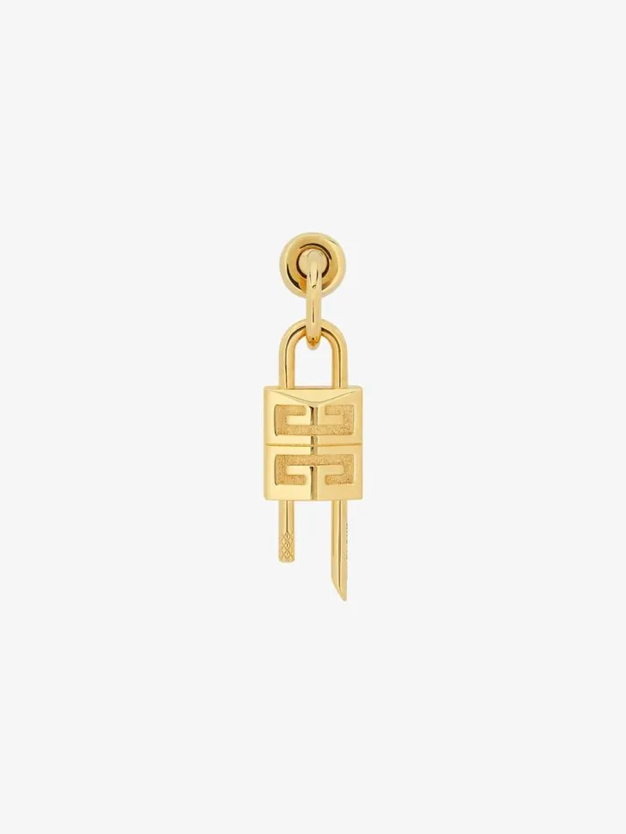 Men Jewelry Givenchy Lock Earring In Metal Golden Yellow