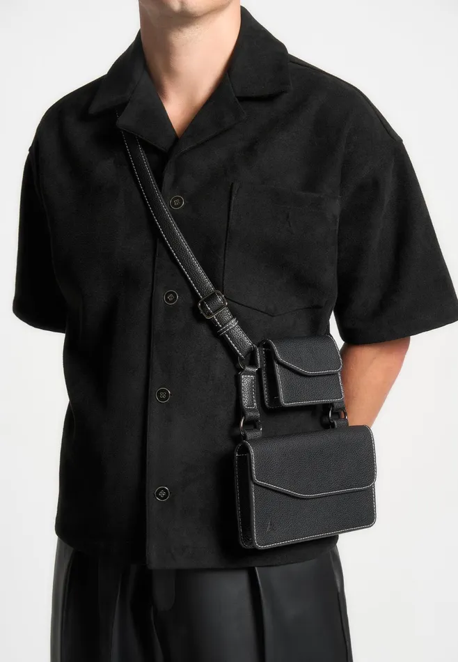Men Manire De Voir Monet Duo Crossbody Bag Black
