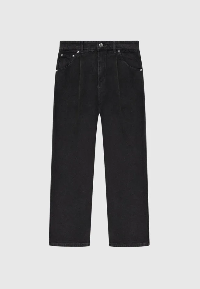 Men Manire De Voir Pleated Jeans Washed Black