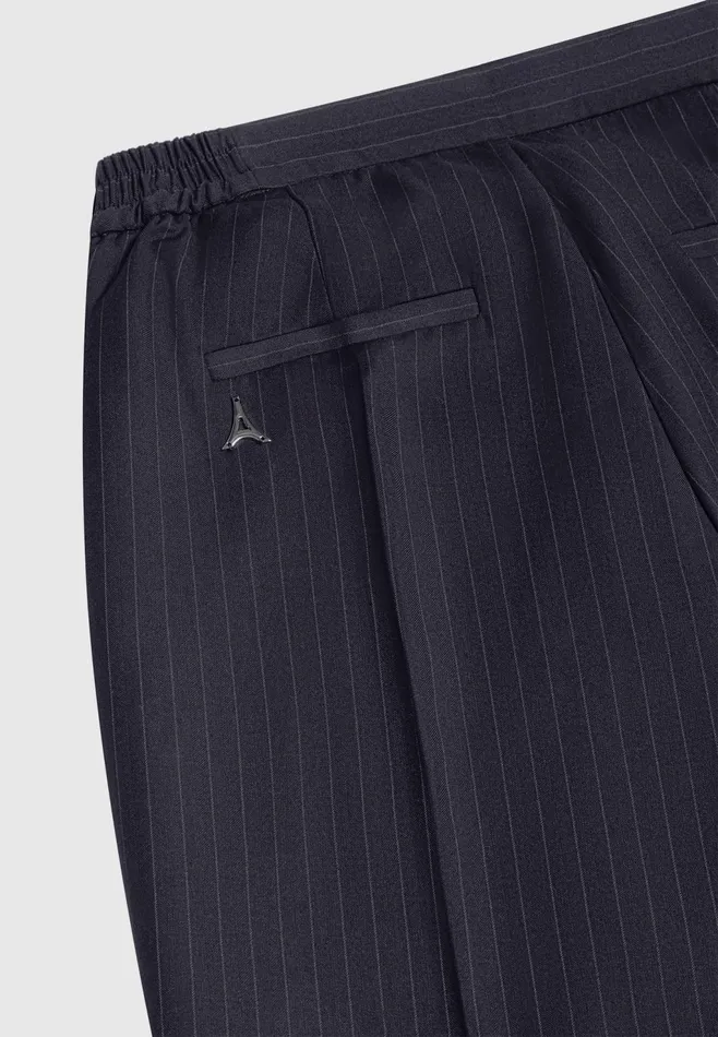 Men Manire De Voir Relaxed Fit Pinstripe Tailored Trousers Navy