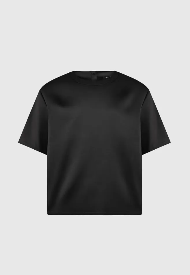 Men Manire De Voir Satin Boxy Fit TShirt Black