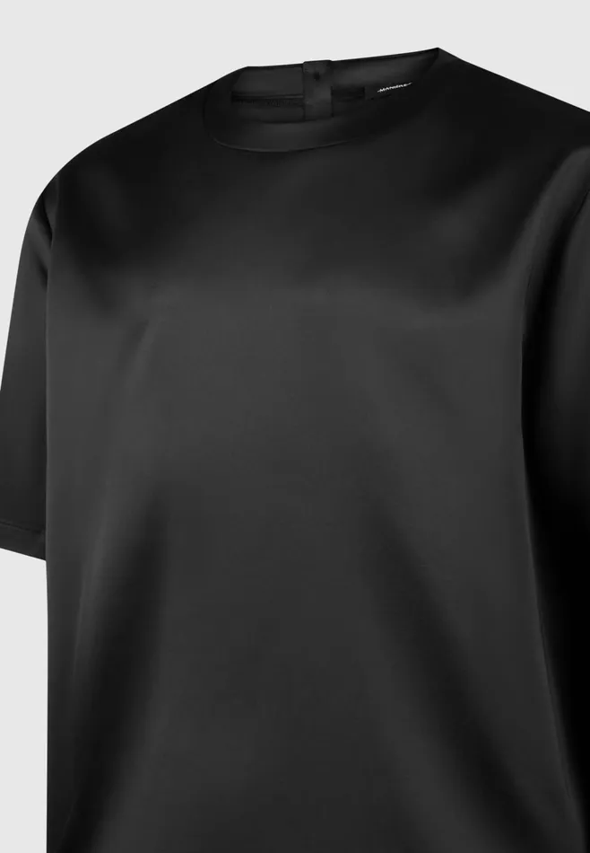 Men Manire De Voir Satin Boxy Fit TShirt Black