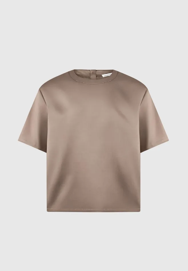 Men Manire De Voir Satin Boxy Fit TShirt Taupe
