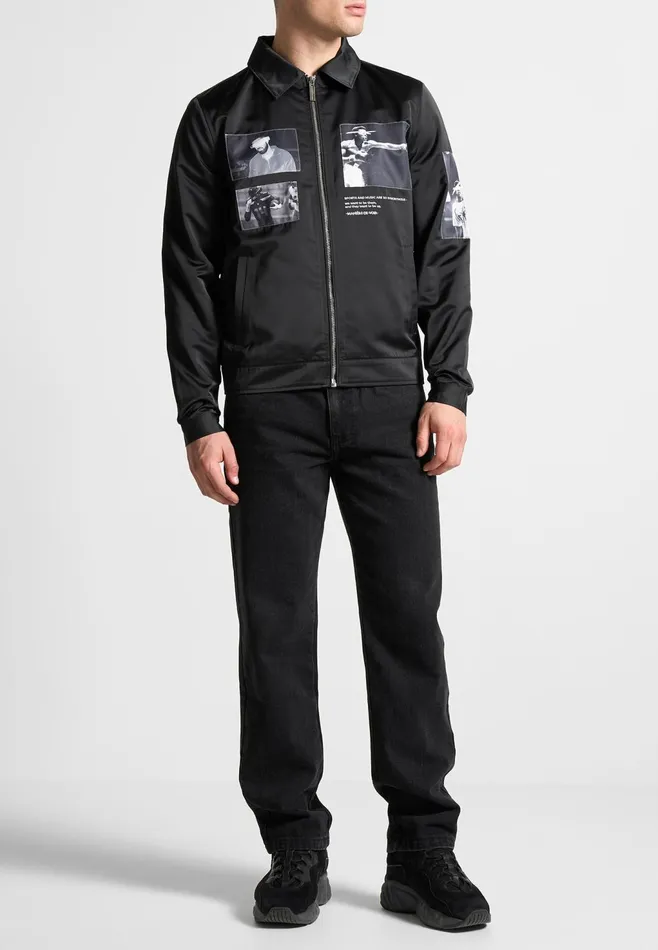 Men Manire De Voir Satin Icon Jacket Black