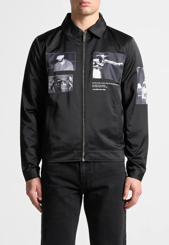Men Manire De Voir Satin Icon Jacket Black