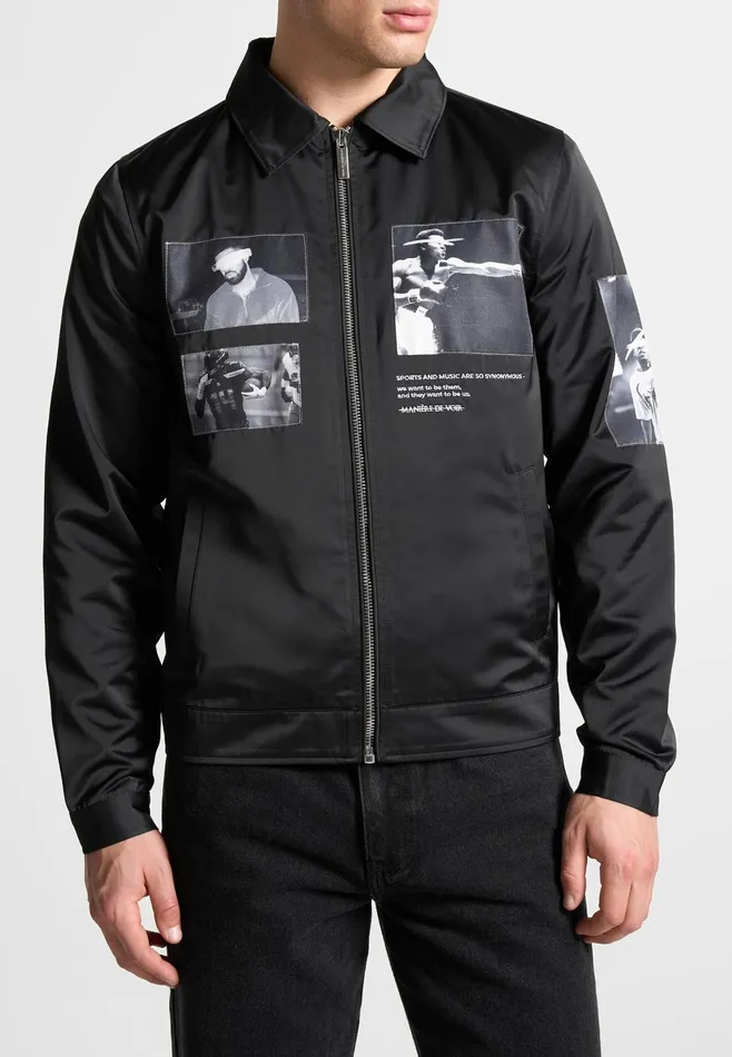 Men Manire De Voir Satin Icon Jacket Black