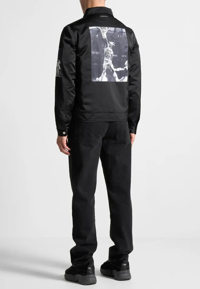 Men Manire De Voir Satin Icon Jacket Black